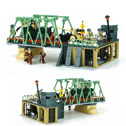 Tarcury WW2 Bastion Brücke Baustein-Set, 769 PCS Armee-Set mit 8 Spielzeugsoldaten, Militärfahrzeuge und Artillerie, Ideales Spielzeuggeschenk für Kinder und Erwachsene Tarcury WW2 Bastion Brücke Baustein-Set, 769 PCS Armee-Set mit 8 Spielzeugsoldaten, Militärfahrzeuge und Artillerie, Ideales Spielzeuggeschenk für Kinder und Erwachsene von Tarcury