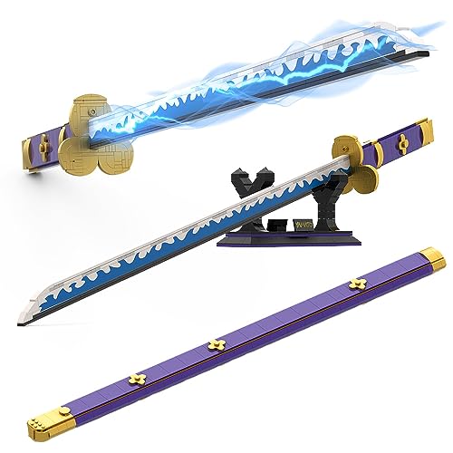 Tarcury Zoro Anime Cosplay Schwert Baustein Set, 98.5cm Samurai Katana Modell mit Scheide und Ständer, ideales Sammlergeschenk für Fans und Erwachsene (936 Teile) von Tarcury