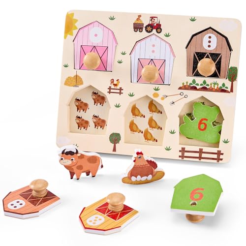 Baby Holzpuzzle Montessori Spielzeug ab 1 Jahr, Taricor Bauernhof Tier Motorikspielzeug für 12-36 Monate Mädchen und Jungen, Holzspielzeug Kinder für Kinder Sortierspiel Geburztag Weihnacht Geschenk Baby Holzpuzzle Montessori Spielzeug ab 1 Jahr, Taricor Bauernhof Tier Motorikspielzeug für 12-36 Monate Mädchen und Jungen, Holzspielzeug Kinder für Kinder Sortierspiel Geburztag Weihnacht Geschenk von Taricor