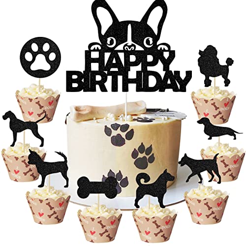 25 Stück Hund Tortendeko Süße Hunde Cake Toppers Hunde Cupcake Topper Dog Theme Birthday Decorations,Geburtstag Kuchen Dekoration für Kinder Baby Hunde Party Dekorationen von Tarklanda