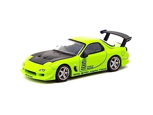 Tarmac Works T64G-TL022-LG Vertex RX-7 FD3S RHD Rechtslenker, hellgrün mit mattschwarzer Haube und Grafik, Global64 Serie 1/64 Druckguss-Modellauto Tarmac Works T64G-TL022-LG Vertex RX-7 FD3S RHD Rechtslenker, hellgrün mit mattschwarzer Haube und Grafik, Global64 Serie 1/64 Druckguss-Modellauto von Tarmac Works