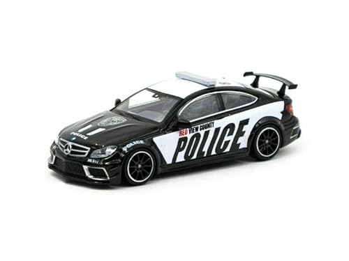 Tarmac Works T64G-009-PC Mercedes-Benz C 63 AMG Coupé Black Series Police Car Maßstab 1:64 Modellauto von Tarmac Works