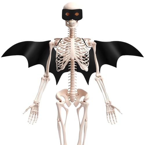 Tarpop 2-teiliges Halloween-Skelett-Outfit-Set, 3,6 m, riesiges Skelett-Fledermaus-Kostüm inklusive Kleidung, Fledermausflügel und Augenmaske für Halloween-Dekorationen, Outdoor-Hof, Spukhaus Tarpop 2-teiliges Halloween-Skelett-Outfit-Set, 3,6 m, riesiges Skelett-Fledermaus-Kostüm inklusive Kleidung, Fledermausflügel und Augenmaske für Halloween-Dekorationen, Outdoor-Hof, Spukhaus von Tarpop
