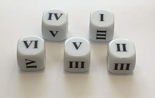 Roman Numeral Dice: Small Numbers 16mm (Pack of 5) von Tarquin