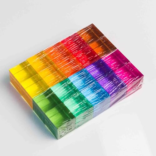 20-teiliges durchsichtiges Acryl-Blöcke-Set mit Kristall-Edelstein-Würfeln, Spielzeug, Regenbogen-Sensory-Blöcke, gemischte Edelsteine, Konstruktions- und Stapelspiele for Kinder, Jungen und Mädchen von Tashace
