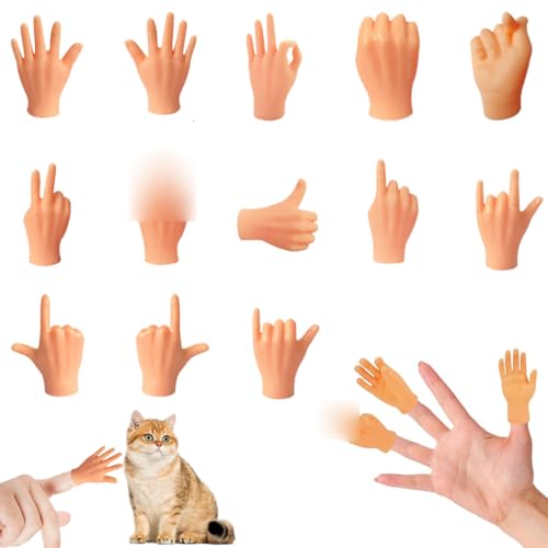 13Pcs Mini Hände, Mini Hände Fingerpuppen, Kleine Hände, Gummi Fingerpuppen, Tiny Hands für Katzen, Kinder, Spiele Party 13Pcs Mini Hände, Mini Hände Fingerpuppen, Kleine Hände, Gummi Fingerpuppen, Tiny Hands für Katzen, Kinder, Spiele Party von Tashce