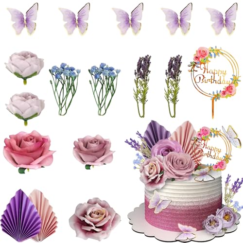 Boho Tortendeko Set - 17 Elemente inklusive Palmblatt-Verzierungen, Schmetterlinge und Blüten, Tortendeko Mädchen, Cake Topper für Geburtstagskuchen Deko, Hochzeits-Torten Deko und mehr Boho Tortendeko Set - 17 Elemente inklusive Palmblatt-Verzierungen, Schmetterlinge und Blüten, Tortendeko Mädchen, Cake Topper für Geburtstagskuchen Deko, Hochzeits-Torten Deko und mehr von Tashce