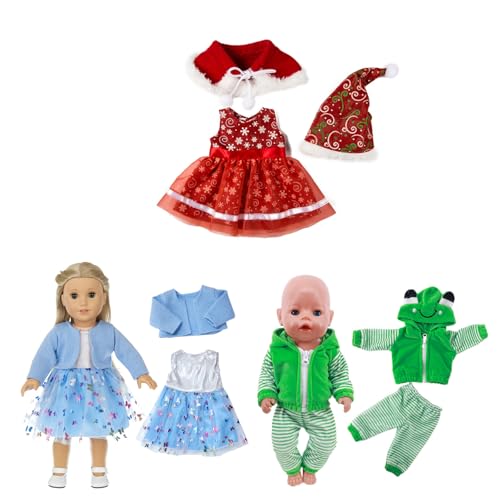 3-teiliges Puppenkleidung-Set – Wechselbare Puppenkleider für 35-45 cm Puppen – Süßes Puppenzubehör mit Hut, Jacke & Hose, Kompatibel mit American Girl Doll, Nenuco & Madame Alexander von Tashce