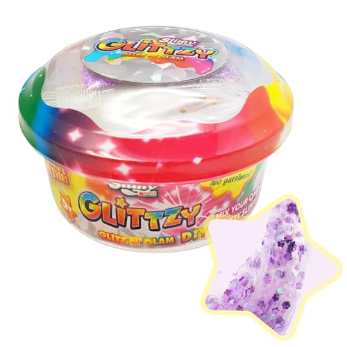 SLIMY Glittzy DIY - Original Slimy Slime Spielmasse für Kinder, der glitzerndste Schleim Aller Zeiten zum Selbermischen, elastische Spielknete (Spielzeug ab 3 Jahre), Farbe:Blau von Slimy