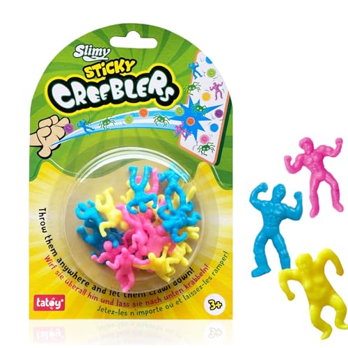 Tatoy Slimy Sticky Creeblers - Super Hero - Original Wandkrabbler, Super Heros und Glow-in-The-Dark Glibber Spinnen, klebrige Fensterläufer, Sensory Antistress Fidget für Kinder (ab 3 Jahre) von Slimy
