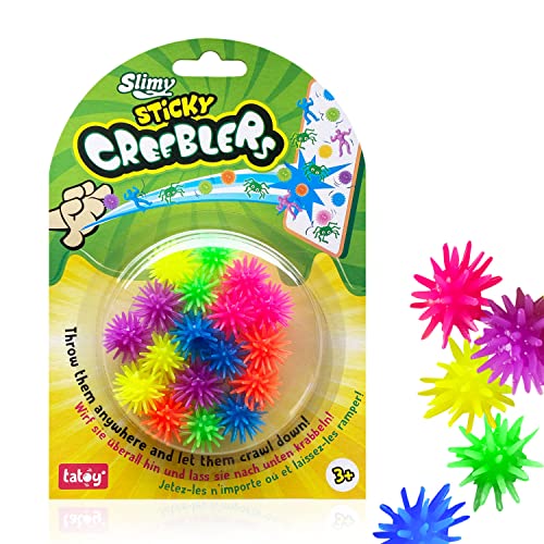 Tatoy Slimy Sticky Creeblers - Creebler - Original Wandkrabbler, Super Heros und Glow-in-The-Dark Glibber Spinnen, klebrige Fensterläufer, Sensory Antistress Fidget für Kinder (ab 3 Jahre) von Slimy