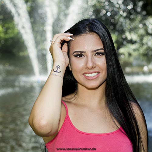 50 x kleine Anker Tattoos - kleine temporäre Seemann Tattoos - small Anchor (50) von Tattoodrucker