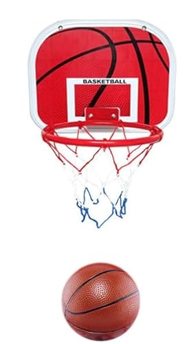 Tatxmalv Mini Basketballkorb Set Innenräume, Basketball Reifen Kinder im Freien, mit Ballpumpe und 2 Basketballs, Einfach Installieren und Entfernen, Geeignet für die Meisten Türrahmen oder Wände von Tatxmalv
