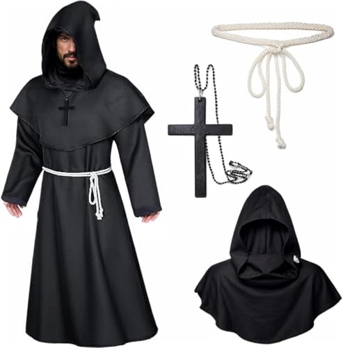 Taufe Mönch Robe Kostüm,Mönch kostüm,Priester robe,Mönch Priester Gewand,Mönchskutte Mittelalter,Herren Männer Mönchskutte,Gewand Mönchskutte Kostüm für Karneval und Rollenspiel Kostüme(XL) Taufe Mönch Robe Kostüm,Mönch kostüm,Priester robe,Mönch Priester Gewand,Mönchskutte Mittelalter,Herren Männer Mönchskutte,Gewand Mönchskutte Kostüm für Karneval und Rollenspiel Kostüme(XL) von Taufe