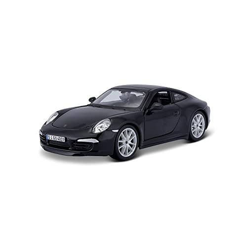Bburago Porsche 911 Carrera S: Modellauto im Maßstab 1:24, Türen und Motorhaube beweglich, 20 cm, schwarz (18-21065B) von Bauer Spielwaren