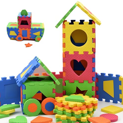 Puzzlematte für Kinder, 36 TLG Puzzle, Weiche Eva Moosgummimatte Teppiche der Zahlen 0 bis 9 und 26 Buchstaben (A-Z) für Kinder Baby CE-Zertifikat (Blöcke 9,0 cm/36 Stck) von Taxually