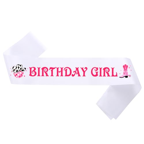 Geburtstagsschärpe für Frauen, rosa Disco Cowgirl Geburtstag Mädchen Schärpe Western Cowgirl Geburtstag Schärpe für Western Cowgirl Rodeo Geburtstag Disco Party Frauen Mädchen Party Supplies Geburtstagsschärpe für Frauen, rosa Disco Cowgirl Geburtstag Mädchen Schärpe Western Cowgirl Geburtstag Schärpe für Western Cowgirl Rodeo Geburtstag Disco Party Frauen Mädchen Party Supplies von Tbay