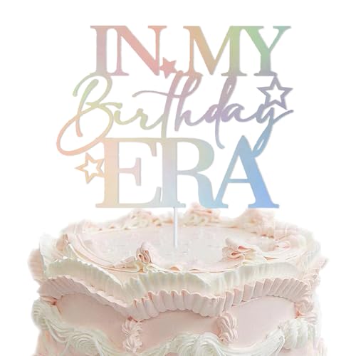 In My Birthday Era Cake Topper, holografischer Glitzer, Happy Birthday Cake Pick Jubiläumsfeier, Party-Dekoration für Jungen und Mädchen, lustige Geburtstagsparty-Dekorationen (holografisch) von Tbay