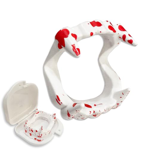 Weiße Blutflecken künstliche Vampirzähne für Halloween, Vampir-Zähne, Dekoration, Kostüm-Requisiten, Zubehör für Cosplay, Halloween-Party, 2 Stück Weiße Blutflecken künstliche Vampirzähne für Halloween, Vampir-Zähne, Dekoration, Kostüm-Requisiten, Zubehör für Cosplay, Halloween-Party, 2 Stück von Tbay