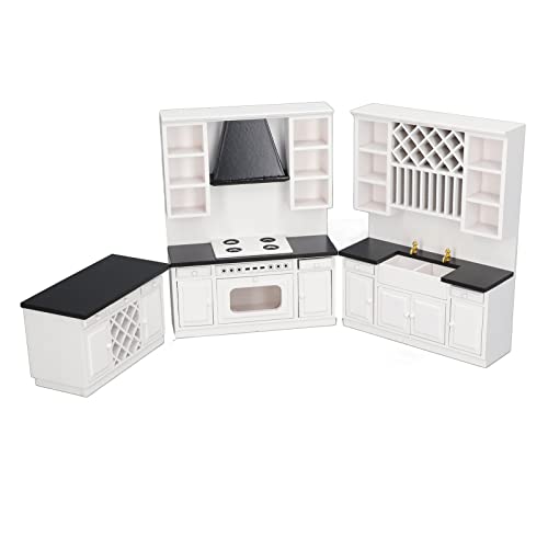 Ature Küchentisch, Dollhouse Kitchen Net Set 1/12 Birch Wood Ature Barschalter für Dolls House Dekoration Ature Küchentisch, Dollhouse Kitchen Net Set 1/12 Birch Wood Ature Barschalter für Dolls House Dekoration von Tbest