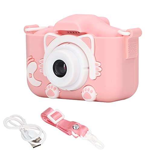 Bunte Kinderkamera, 2000-W-Pixel-Autofokus-Minikamera, Niedliche Digitalkamera mit HD-Display, Stoßfeste Hülle und Trageband für Einfachen Transport (PINK) von Tbest