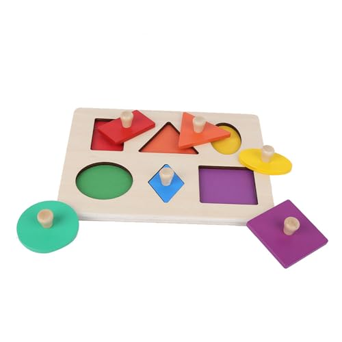 Geometrische Form, Lernmaterial aus Holz, passendes Spielzeug mit geometrischer Form, zum Lernen des Babys (geometrische Formen) von Tbest