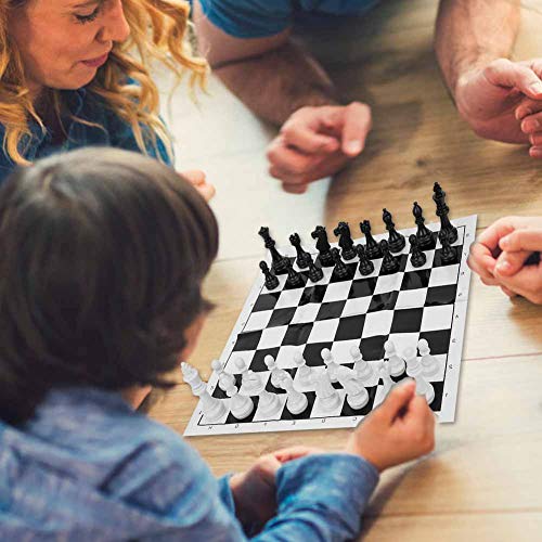 Internationales Schachspiel, Tragbares Internationales Schachbrettset aus Kunststoff, Schachbrett für Partyaktivitäten (White) von Tbest