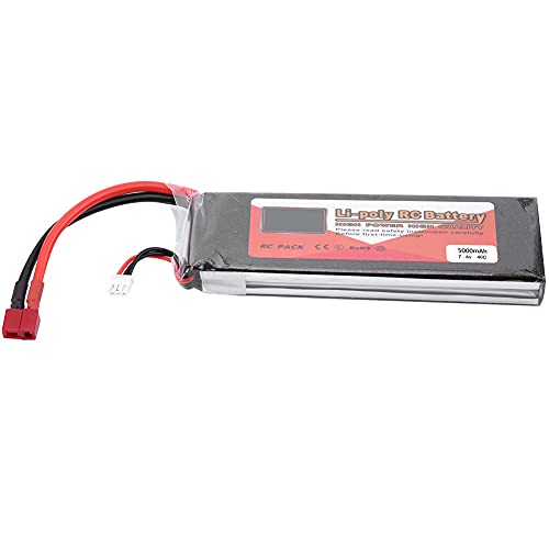 RC LiPo-Akku, 2S 7,4 V 2200 MAh 5000 MAh 3500 MAh 5500 MAh 4500 MAh Wiederaufladbarer LiPo-Akku RC Boot Heli Flugzeug Drohne mit T-Stecker (7,4V 5000mAh 40C T-Stecker) von Tbest
