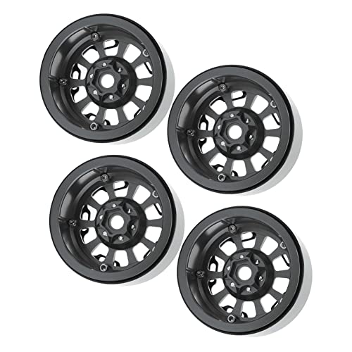 RC Radnabe 2,2 Zoll, 4 Adapter für sechseckige RC-Radnaben aus Aluminiumlegierung, Universal-Ersatznabe für 1/10 RC Simulations-Radnaben (schwarz) von Tbest