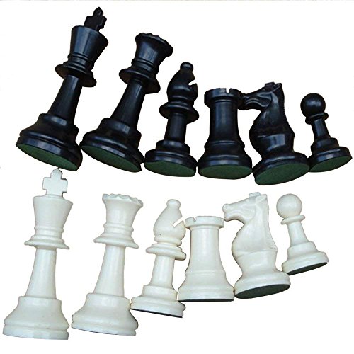 schachfiguren Holz hochwertig,Gewichtsturnier Schachspielset Nur Schachfiguren, Schachbrettspielset Internationale Schachfiguren Komplettes Schachfigurenset Weiß Und Schwarz (Groß-77 mm) von Tbest