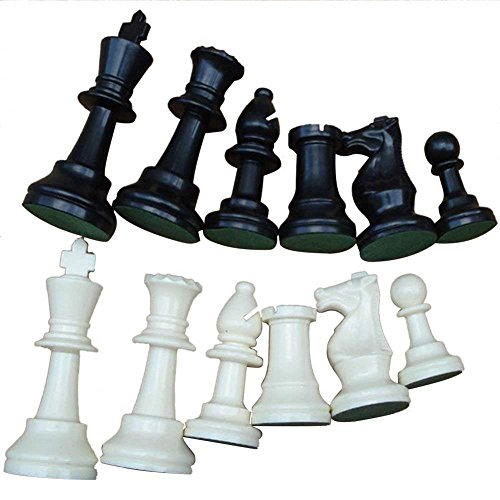 Scfiguren,Scfiguren Groß,Scspiel nststoff,Scfiguren Holz,nststoff Scspiel Ersatz Für Internation Turniere Schwarz Und Weiß 32 Stück Insges(77 Mm Ist Der Große) von Tbest