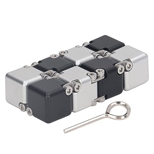 Sensorische Handblöcke, Tragbare Stressabbau Finger Flipblöcke Stressabbau Stressabbau Spielzeug für ADD ADHS (schwarz lackiertes Silber) von Tbest