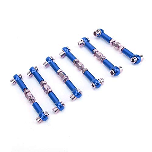 RC Spurstangensatz, 6 Stück Einstellbares Servolenker Spurstangenset für RC Car 1/10 Touring Car 47mm Zubehör(Marine) Automodell Spielzeug von Tbest