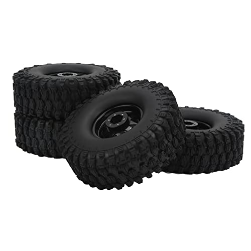 Tbest 1/10 Skala RC -Autoräder Reifen Langlebig Gummi -Eisen Upgrade Zubehör für SCX10 1/10 Fernbedienungsauto (Black) von Tbest