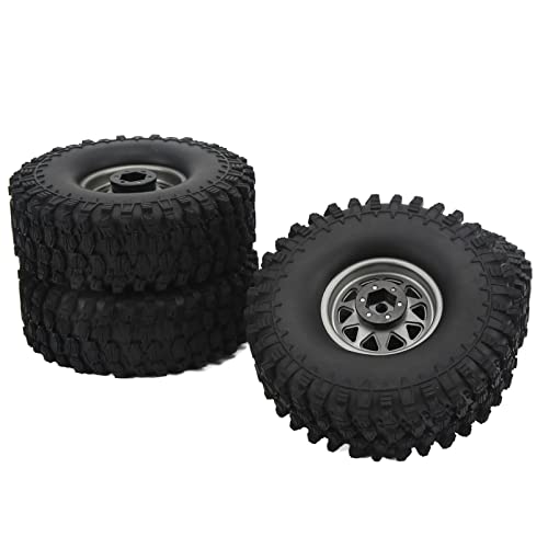 Tbest 1/10 Skala RC -Autoräder Reifen Langlebig Gummi -Eisen Upgrade Zubehör für SCX10 1/10 Fernbedienungsauto (Grey) von Tbest