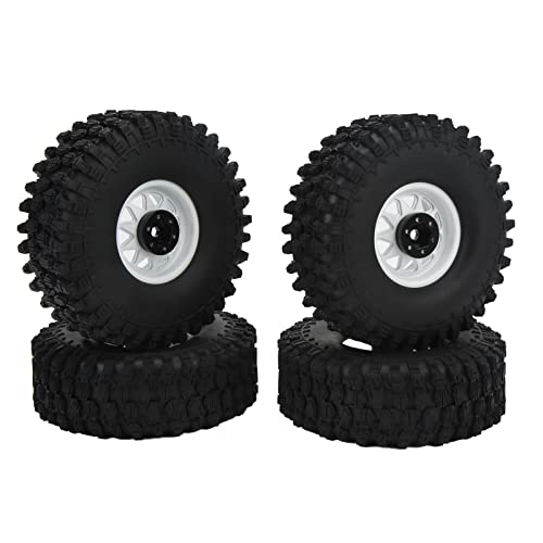 Tbest 1/10 Skala RC -Autoräder Reifen Langlebig Gummi -Eisen Upgrade Zubehör für SCX10 1/10 Fernbedienungsauto (White) von Tbest