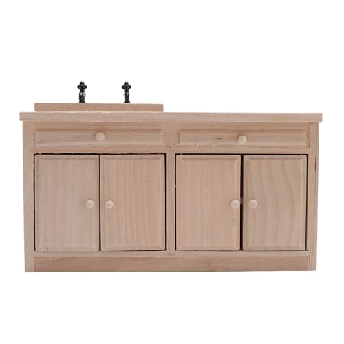 Tbest 1/12 Skala Miniature Dollhouse Möbel Vintage Washbekabinett, Charmante Details, Leicht zu Entsprechendem, Vintage -Design, Premium -Material, Vielseitiger Gebrauch mit Doll House Basin, von Tbest