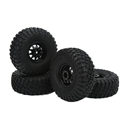 Tbest 1,9in Ungleichmäßiges Kiesmuster RC -Autorreifen Starke Haltbarkeit für SCX10 1/10, 4PCS -Radreifen für Flexibles Fahrerlebnis (Black) von Tbest