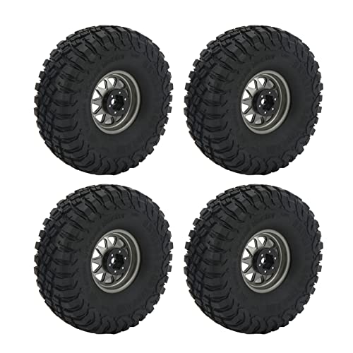 Tbest 1,9in Ungleichmäßiges Kiesmuster RC -Autorreifen Starke Haltbarkeit für SCX10 1/10, 4PCS -Radreifen für Flexibles Fahrerlebnis (Grey) von Tbest