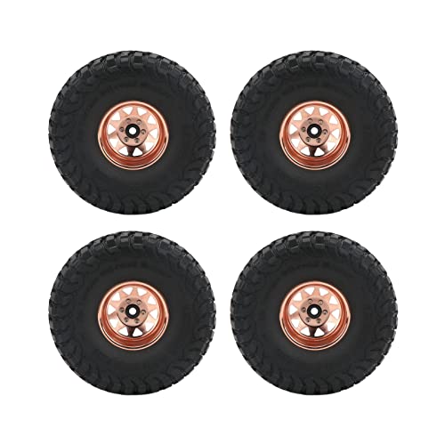 Tbest 1,9in Ungleichmäßiges Kiesmuster RC -Autorreifen Starke Haltbarkeit für SCX10 1/10, 4PCS -Radreifen für Flexibles Fahrerlebnis (Kupfer) von Tbest