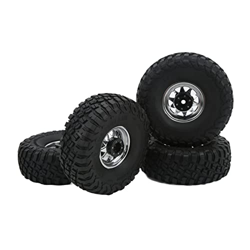 Tbest 1,9in Ungleichmäßiges Kiesmuster RC -Autorreifen Starke Haltbarkeit für SCX10 1/10, 4PCS -Radreifen für Flexibles Fahrerlebnis (Silver) von Tbest