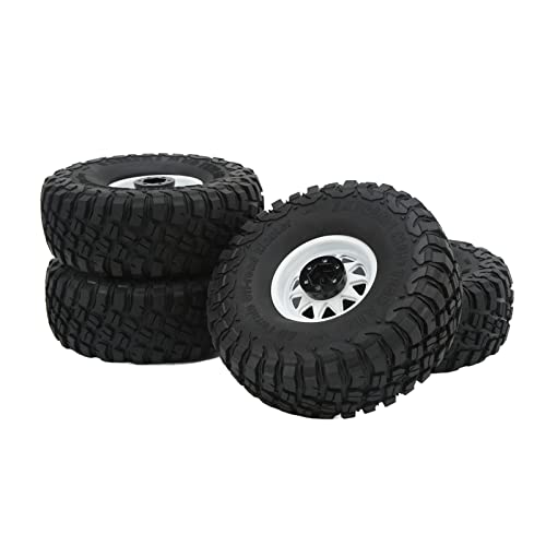 Tbest 1,9in Ungleichmäßiges Kiesmuster RC -Autorreifen Starke Haltbarkeit für SCX10 1/10, 4PCS -Radreifen für Flexibles Fahrerlebnis (White) von Tbest