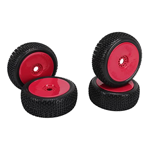 Tbest 1 8. Reifen, Teilearies, 4PCS 1 8 RC -LKW -Reifen Gummi Radreifen ARY Repment für I RC Off Road Fahrzeug Schwarz (Rot) von Tbest