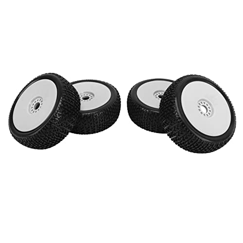 Tbest 1 8. Reifen, Teilearies, 4PCS 1 8 RC -LKW -Reifen Gummi Radreifen ARY Repment für I RC Off Road Fahrzeug Schwarz (White) von Tbest