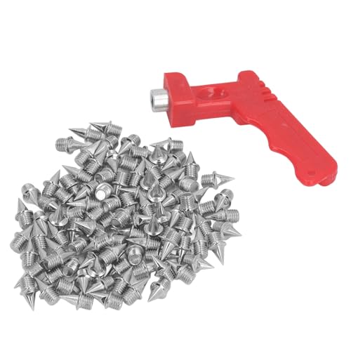 Tbest 100 Silber Rollschuhspikes Spikes Spikes Spikes aus Kohlenstoffstahl Pyramidenschuhe für Sprintsport, Laufen und Klettern von Tbest