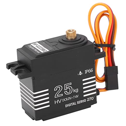 Tbest 25 Kg Hohe Drehmoment Wasserdichtes Digitales Servo für 1: 8 1:10 RC -Autoboot -Roboter, Metallausrüstungsservo für RC Auto, Schwarz Tbest 25 Kg Hohe Drehmoment Wasserdichtes Digitales Servo für 1: 8 1:10 RC -Autoboot -Roboter, Metallausrüstungsservo für RC Auto, Schwarz von Tbest