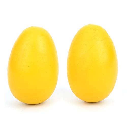 Tbest 2pcs Hölzerne Eierspielzeug, Bequeme Grip Uniform Sound Kinder Kinder Musikinstrumente Sensorische Spielzeuge (SY-61 gelb) von Tbest