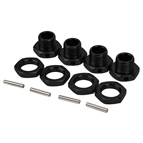 Tbest 4 Stücke Rc Hex Koppler Kit, 17 Mm Rad Hex Koppler Aluminiumlegierung Spielzeugauto Hex Fahrer Für 1/8 Rc Fahrzeug(Schwarz) Auto-Modelle von Tbest