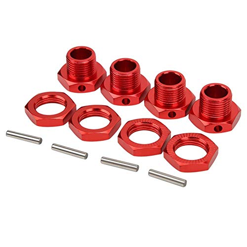 4 Stücke RC Hex Koppler Kit, 17 MM Rad Hex Koppler Aluminiumlegierung Spielzeugauto Hex Fahrer für 1/8 RC Fahrzeug(rot) von Tbest