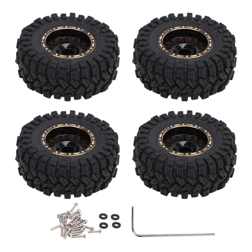 Tbest 4pcs RC -Auto -Reifen, 1,2 -Zoll -Messing -Hub -Rad -Gummi -Reifen -Set für 1/18 RC Crawler Car Tbest 4pcs RC -Auto -Reifen, 1,2 -Zoll -Messing -Hub -Rad -Gummi -Reifen -Set für 1/18 RC Crawler Car von Tbest